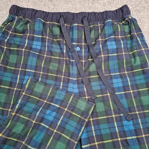 Nautica Pajama Pants Mens Plaid Sleepwear Lounge Bottoms Blue Green Large L